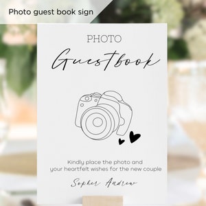 Photo Guestbook Sign, Photo Guestbook Sign Printable, Photo Guestbook Sign Template, Polaroid guestbook, Photo booth sign, Instant download