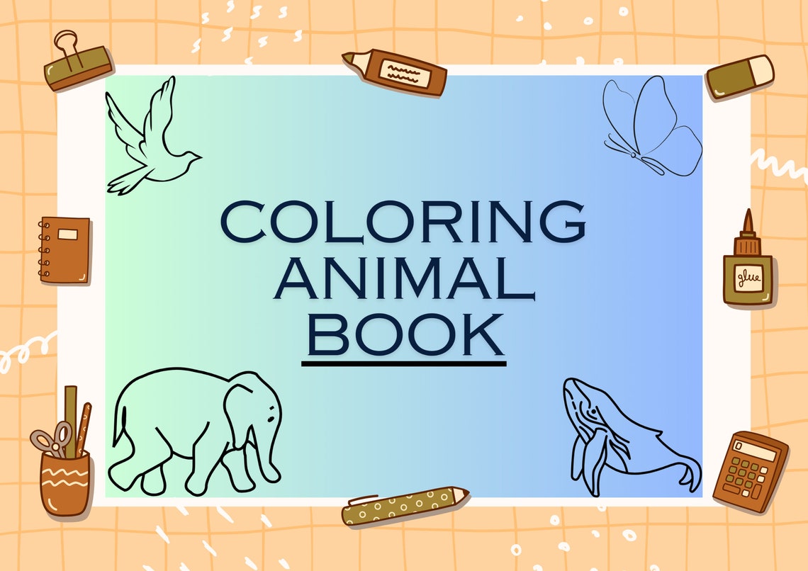 Printable Colouring Sheets, Animals Themed Illustrations to Color - Etsy