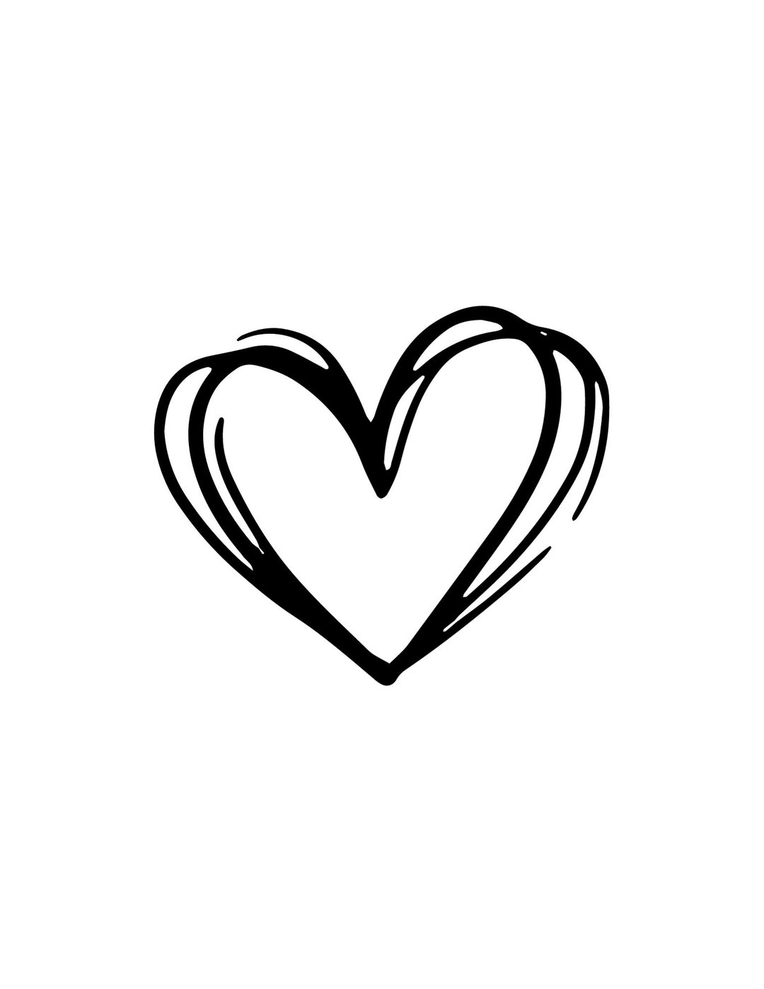 Heart Instant Downloads in Black & White SVG, PNG, Jpg Digital Download ...