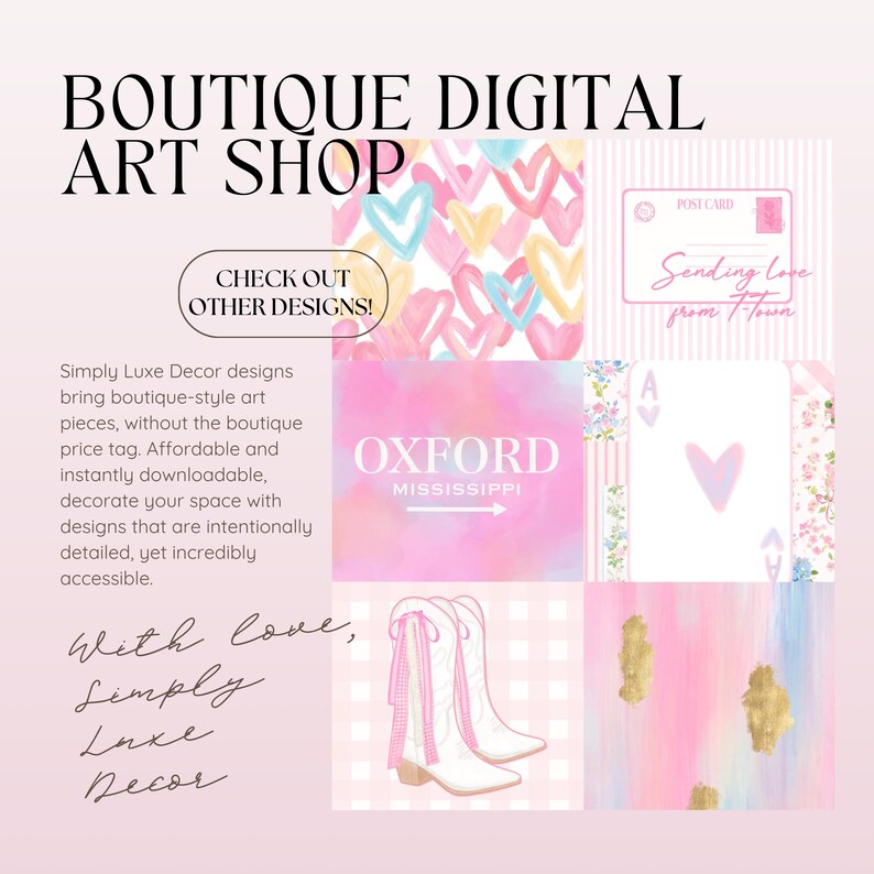 Fayetteville Arkansas College Dorm Art: Preppy Coquette Prints (Digital Download, Set of 6) image 9