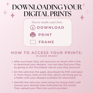 Pink and Gold Watercolor Wall Art: Preppy Abstract Prints (Digital Download) image 6