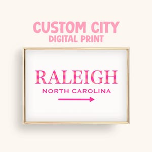 Custom City State Trendy Wall Art: Preppy Dorm Decor (Digital Download)
