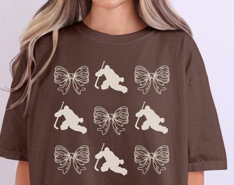 Fun hockey goalie Mom checkered tshirt, hockey mom birthday gift, shirt for hockey lover,comfort colors graphic hockey shirt for mothers day