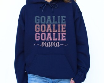 Gardien de but de hockey sur glace, gardien de but de football, cadeau d'anniversaire pour maman, sweat à capuche pour maman, gardien de but joueur sweat-shirt entraîneur de gardien de but