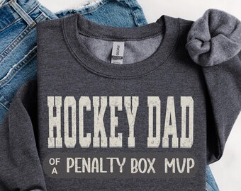 Fun Hockey fathers day dad gift, hockey sweatshirt gift for mom or dad, ice hockey season dad gift, hockey dad sweater, ice hockey dad gift