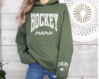 Custom Hockey mom hoodie gift from hockey player, hooded sweatshirt hockey mama personalized hockey player shirt from hockey player