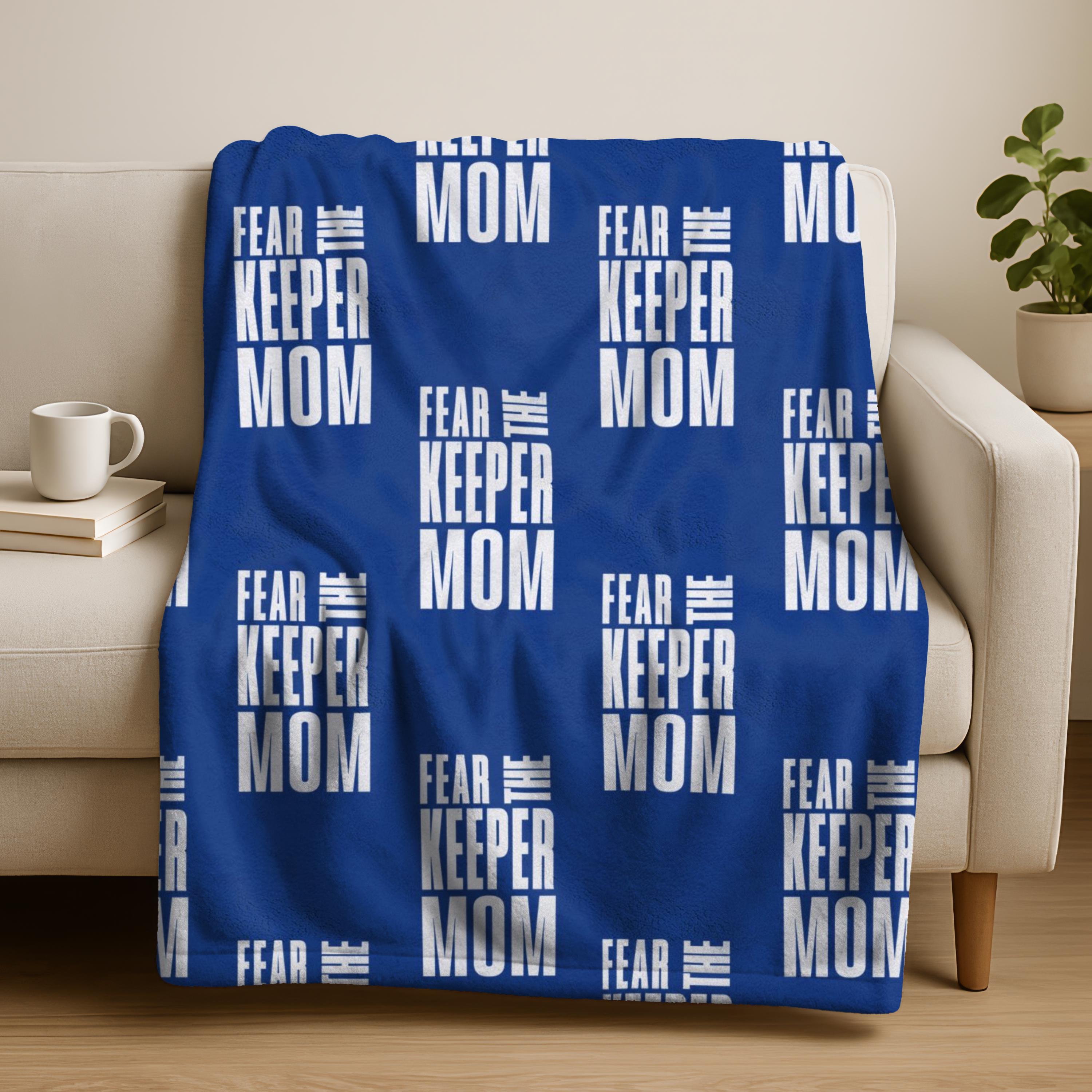 Fear the keeper velveteen blanket from hockey, soccer or lacrosse goalie, player winter sport team gift, goalie gift for grandma or aunt