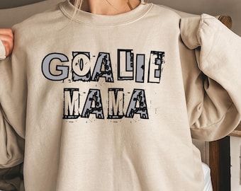 Divertente felpa girocollo per mamma portiere di hockey, felpa da portiere di hockey, regalo per mamma portiere di calcio, maglietta per mamma portiere, maglione per mamma portiere, mamma di hockey su ghiaccio