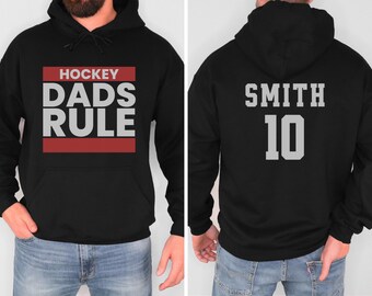 Sudadera con capucha personalizada para papá de hockey, regalo de jugador de hockey, sudadera con capucha personalizada para papá de hockey sobre hielo, camiseta de jugador de hockey