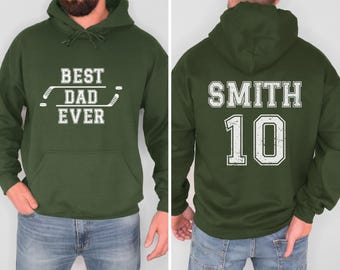 Custom Hockey goalie dad hoodie gift from hockey goalie player, personalized hooded sweatshirt hockey goalie dad, hockey goalie dad gift