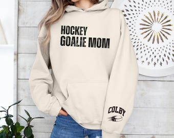 Personalisierter Hockey Torhüter Mama Hoodie, benutzerdefinierter Kapuzenpulli für Hockey Torhüter Mama