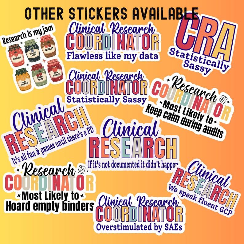 Clinical Research Coordinator Kiss Cut Sticker Gifts, Study Coordinator ...