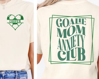 Custom soccer goalkeeper mom tshirt, soccer goalie mama t-shirt, gift from soccer goalie player,comfort colors goalie mom shirt personalized