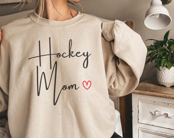 Felpa girocollo Hockey Mama, felpa con cappuccio per mamma di hockey, mamma portiere di hockey, maglione per mamma di hockey su ghiaccio, regalo di hockey per la mamma