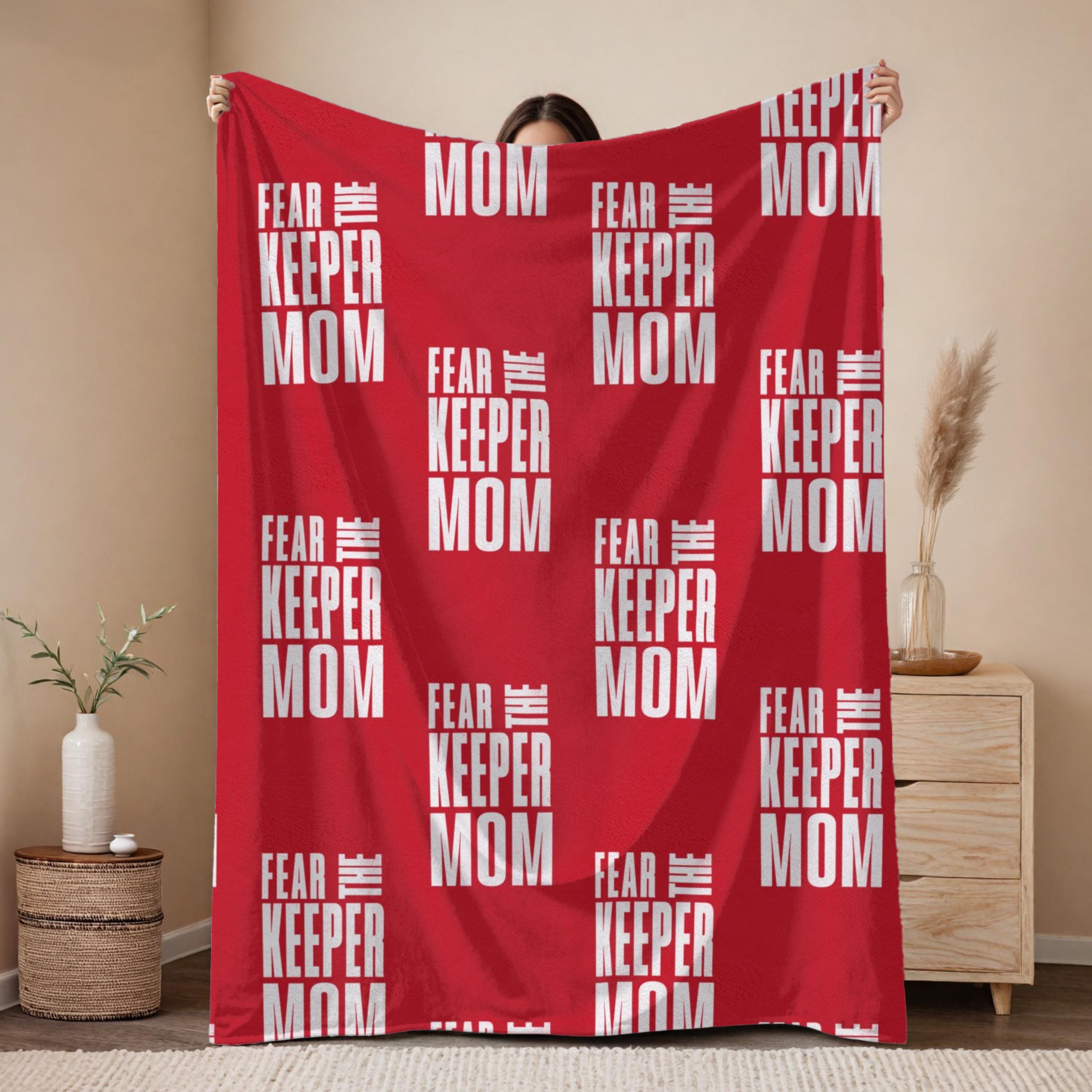 Fear the keeper velveteen blanket from hockey, soccer or lacrosse goalie, player winter sport team gift, goalie gift for grandma or aunt