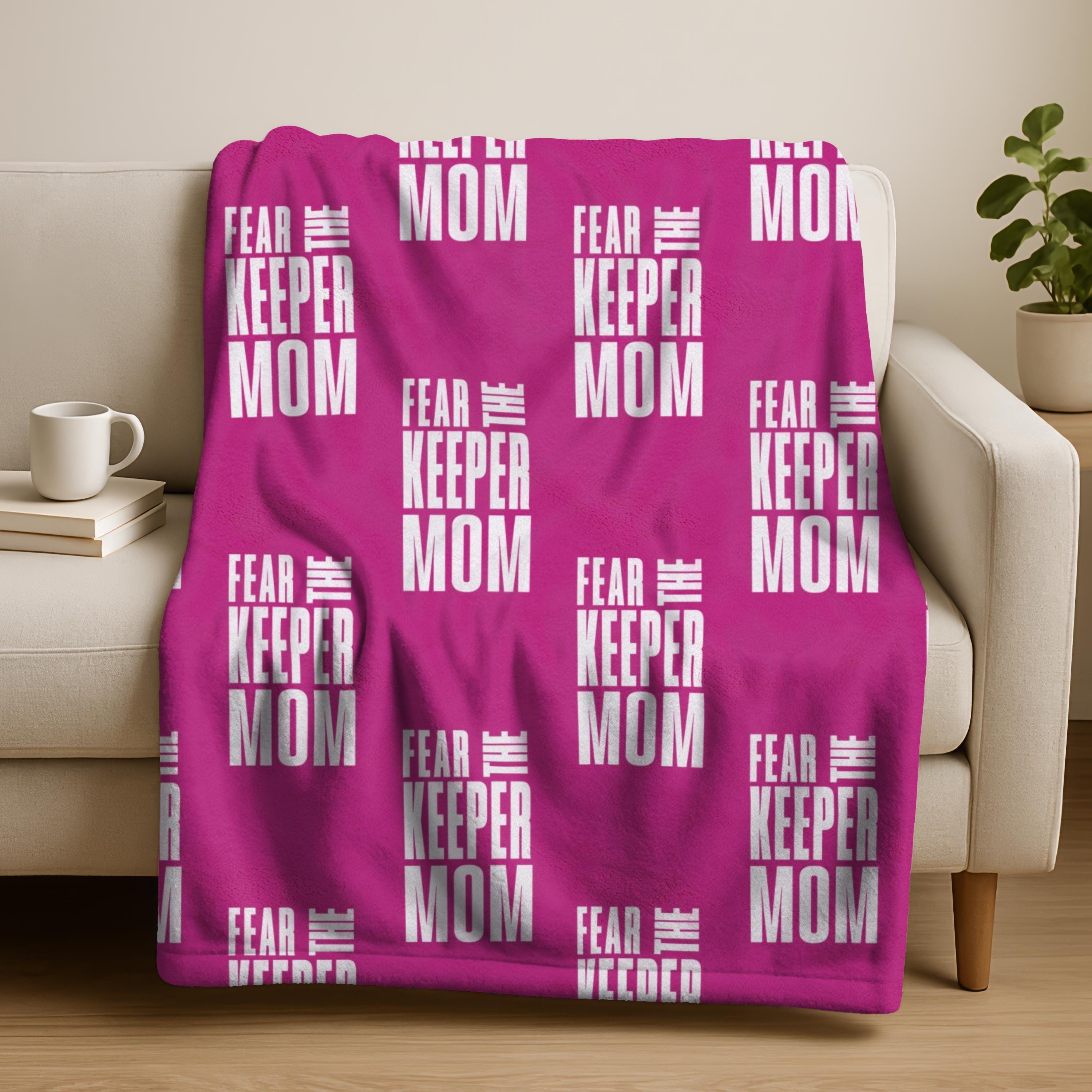 Fear the keeper velveteen blanket from hockey, soccer or lacrosse goalie, player winter sport team gift, goalie gift for grandma or aunt