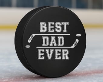 Hockey dad gift, hockey Puck gift for senior hockey dad, ice hockey player dad office gift, hockey dad gift, hockey player dad gift