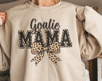 Divertente felpa girocollo leopardata per mamma portiere, felpa da portiere di hockey, regalo per mamma portiere di calcio, maglietta per mamma portiere, maglione per mamma portiere, mamma di hockey su ghiaccio