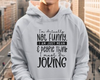 I'm Actually Not Funny, I am just mean & people think I must be joking Hoodie, Hoodie Weather, Streetwear, Cozy Hoodie, Hoodie