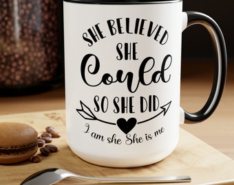 Inspirerende koffiemok, ze geloofde dat ze het kon, dus ze deed koffiemok, inspirerende mok, collega, cadeau voor een vriend, cadeau voor haar