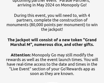 MONOPOLY GO ! Evénement partenaires