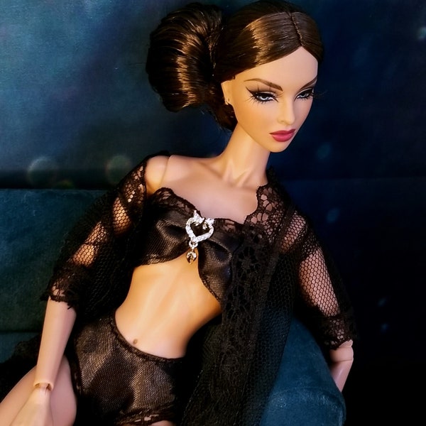 VOUGE | Doll lingerie with jewelry appliqué and coat | Lingerie | Underwear for 1:6 dolls such as Nuface, Fashion Royality, BB