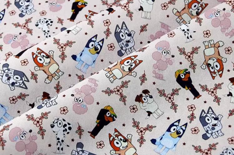 Custom Cotton Woven Fabric TV Show Cartoon Bluey Toy Story Movie 1/4 Yard