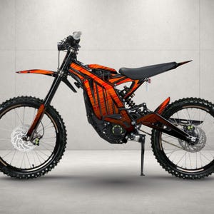 SurRon Light Bee X グラフィックキット | カスタムデカール | フルラップ | 電動自転車ステッカー | オレンジベクターエディション