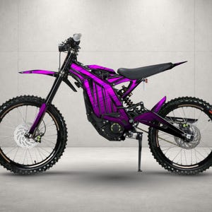 SurRon Light Bee X グラフィックキット | カスタムデカール | フルラップ | 電動自転車ステッカー | パープルベクターエディション