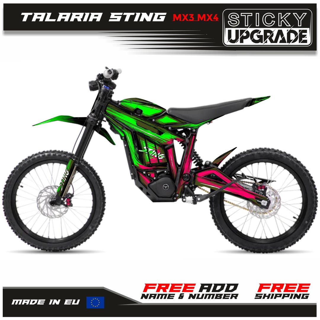 Talaria Sting MX3, MX4 Graphics Kit, Decals, Wrap, Stickers Set 21 Mil ...
