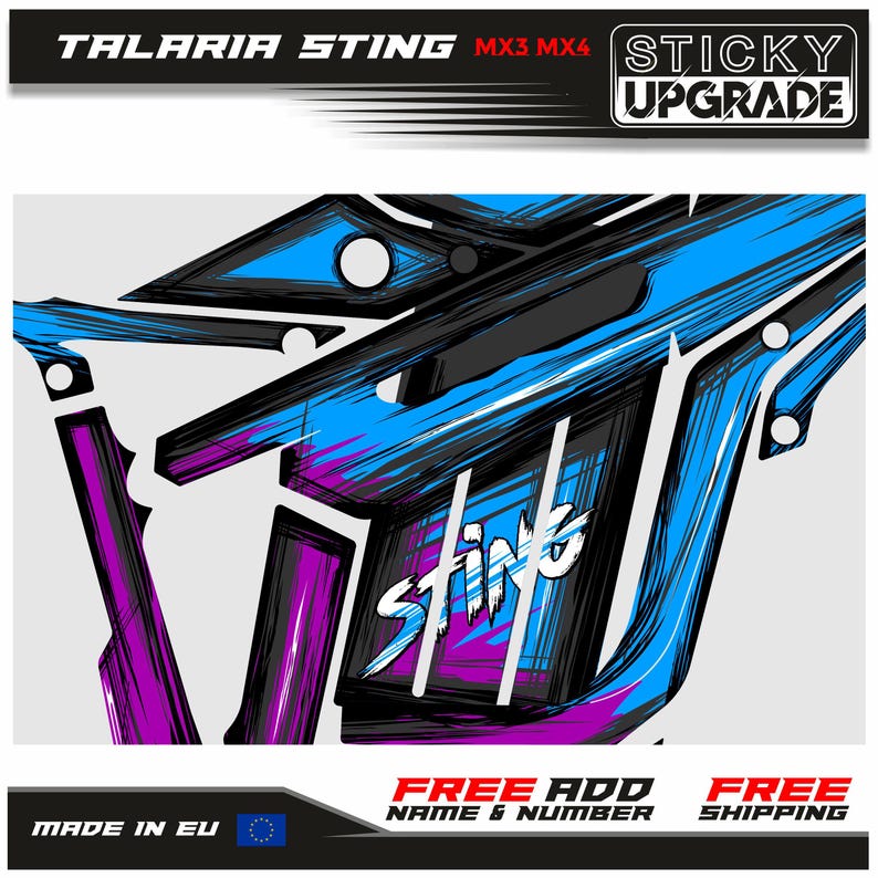 Talaria Sting Graphics Kit, Talaria Mx3 Mx4 Decal, Wrap, Electric Bike ...