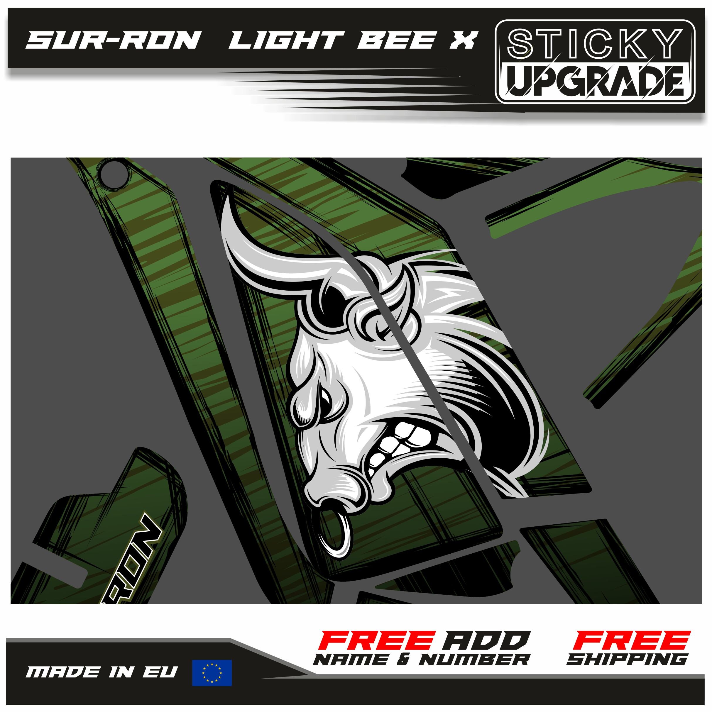 Kit Stickers Graphiques Sur Ron Light Bee X – Vert Noir Bombe Autocollants