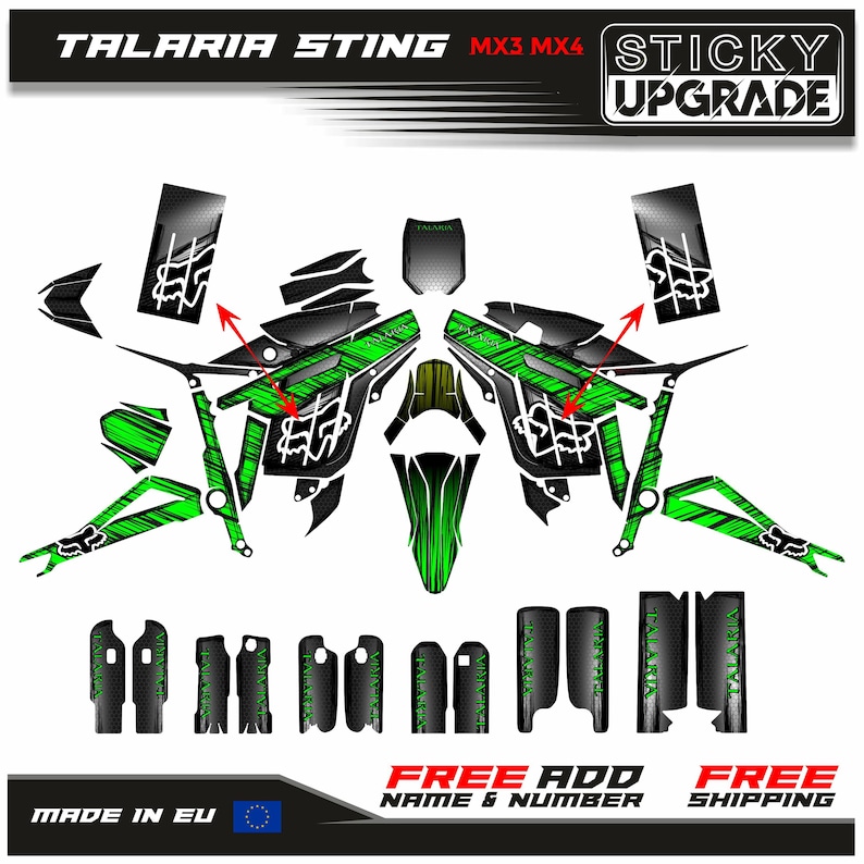 Talaria Sting Graphics Kit, Talaria Mx3 Mx4 Decal, Wrap, Sticker Set ...