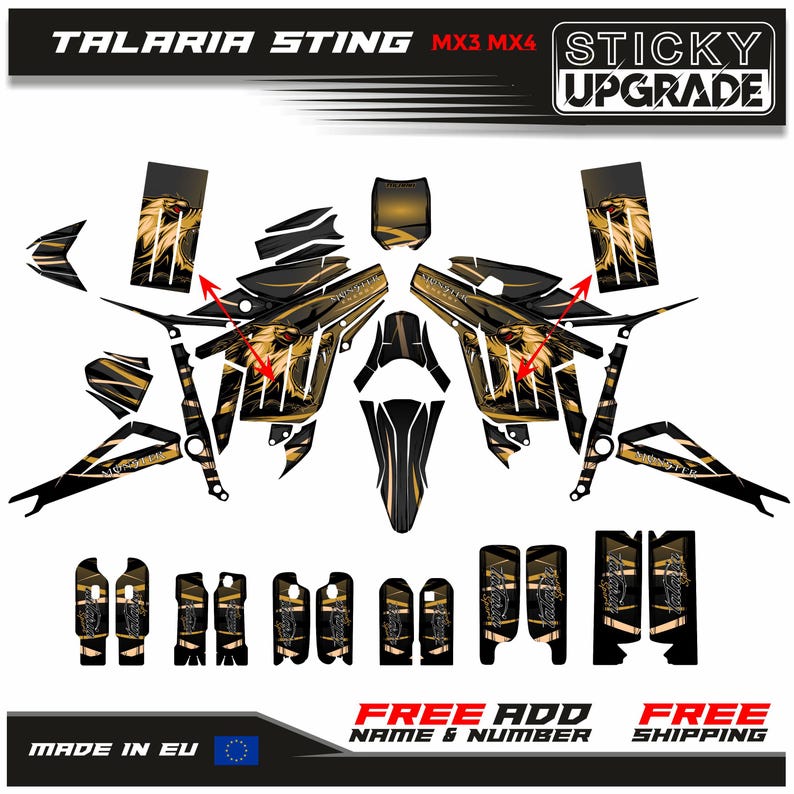 Talaria Sting Graphics Kit, Talaria Mx3 Mx4 Decal, Wrap, Electric Bike ...