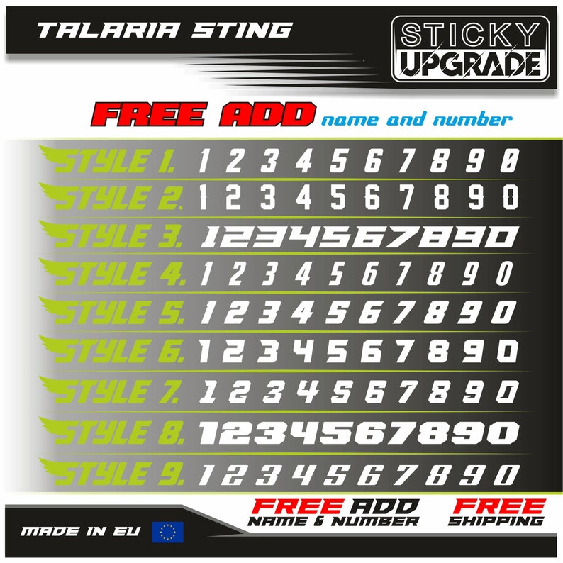 Talaria Sting Graphics Kit, Talaria Mx3 Mx4 Decal, Wrap, Sticker Set - Etsy