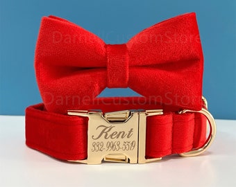 Sommer Welpen Halsband für Jungen Kleines Großes Hundehalsband - Rotes Personal Hundehalsband und Leine Set - Gravur Name - Personalisiertes Halsband 2024