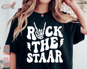 Rock The Star SVG: Test Day Teacher Shirt Design (digital nedladdning)