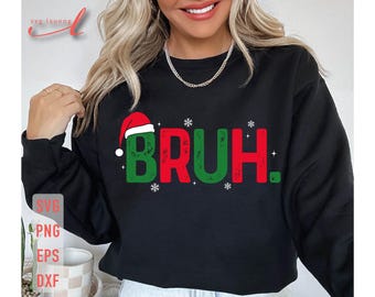 Bruh Christmas SVG: Rolig glad sjuksköterska tröjdesign (digital nedladdning)