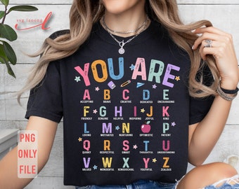Alphabet Teacher PNG: First Day of School Design (Digital Download)