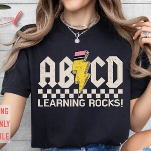 ABCD Learning Rocks Png, Teacher Rocks Png, Teach Love Inspire, Retro ...