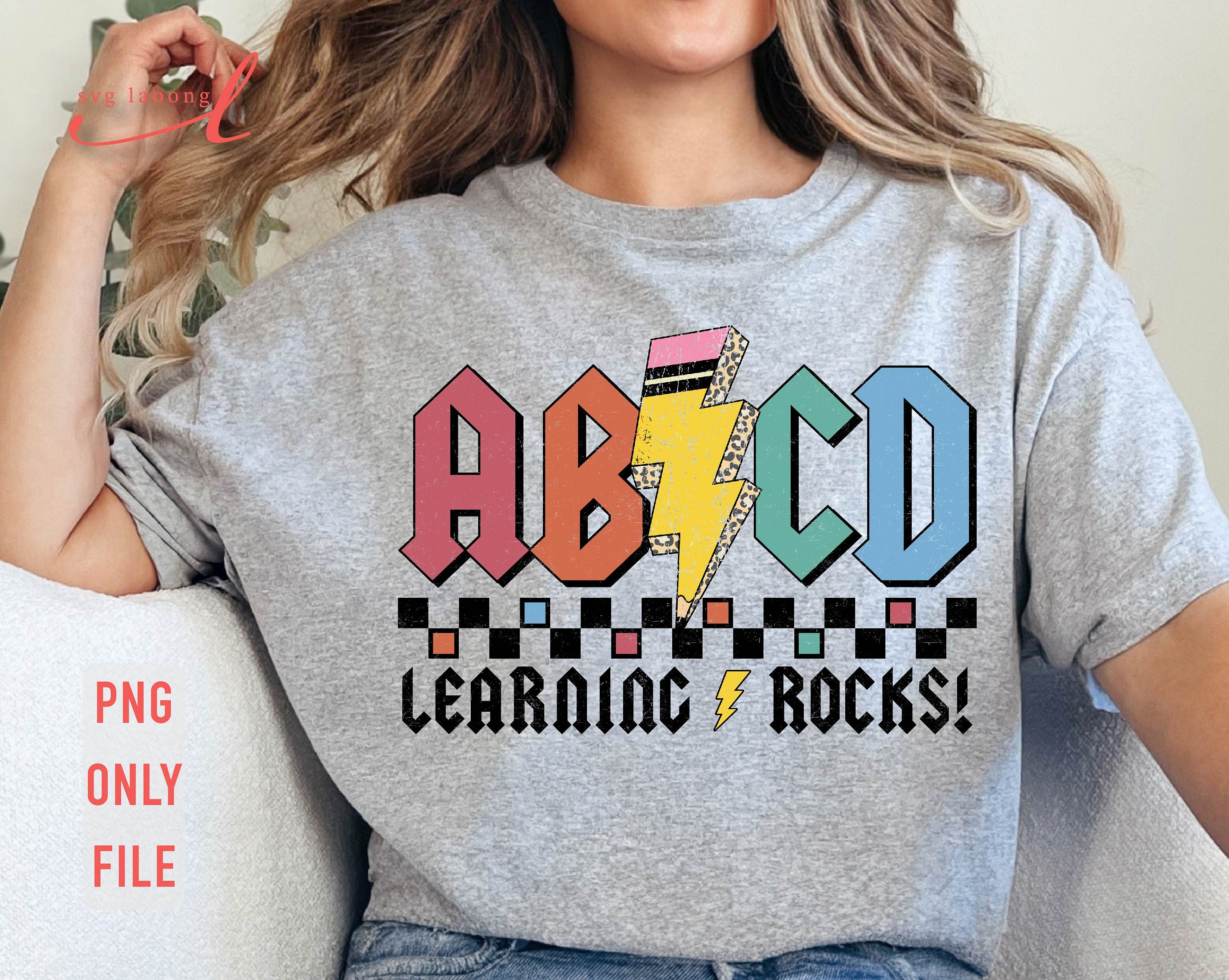 ABCD Learning Rocks Teacher Shirt PNG (digital Download) - Etsy