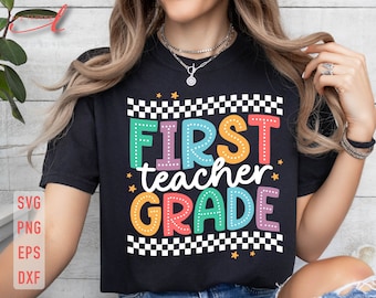 First Grade Teacher SVG: Dalmatian Dots Design (Digital Download)