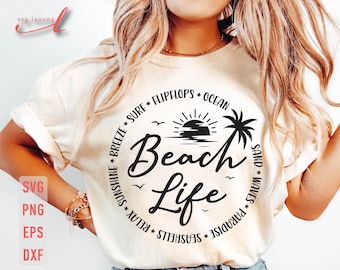 Beach Life SVG: Summer Vacation Shirt Design (Digital Download)