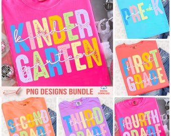 Preppy Floral Back to School PNG Bundle: Teacher Shirt Design (Digital Download)