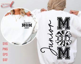 Junior Cheer Mom 2027 SVG: Graduation Shirt Design (Digital Download