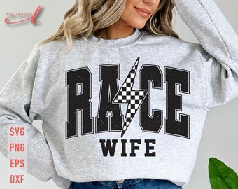Race Wife SVG: Checkered Flag, Game Day PNG (Digital Files)