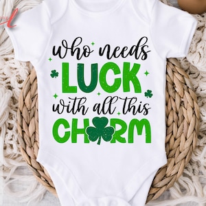 Lucky Charm Shamrock SVG: St Patrick&#39;s Day Shirt Design (Digital Download)