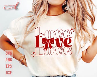 Love Coquette SVG: Valentine's Day Bow Design (Digital Download)