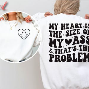 Meu coração é do tamanho da minha bunda - Arquivo SVG para o Dia dos Namorados, Design moderno (Download digital)