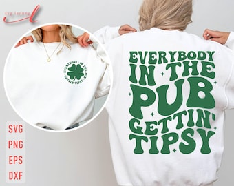 SVG divertido del Día de San Patricio: Diseño de pub con bebidas (descarga digital)